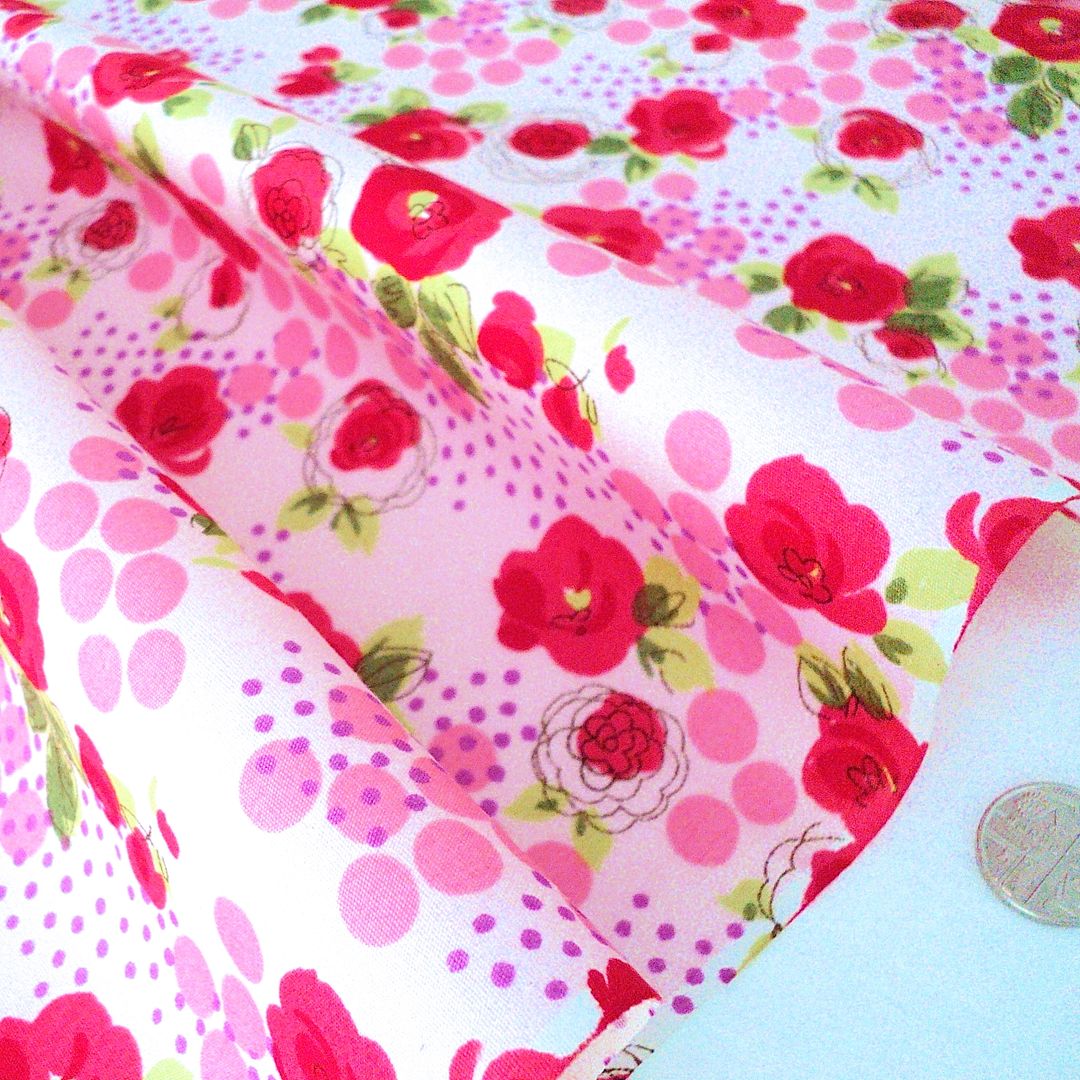 ROSES 100 COTTON vintage FLORAL FABRIC MATERIAL by the metre eBay